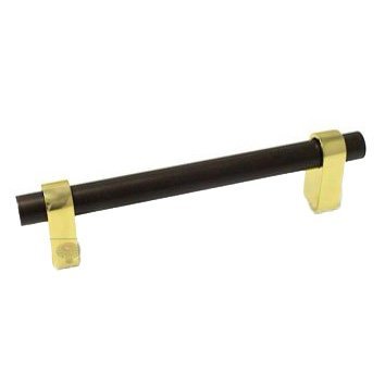 RK International 3 1/2" Center Oil Rubbed Bronze with Brass Smooth Pull