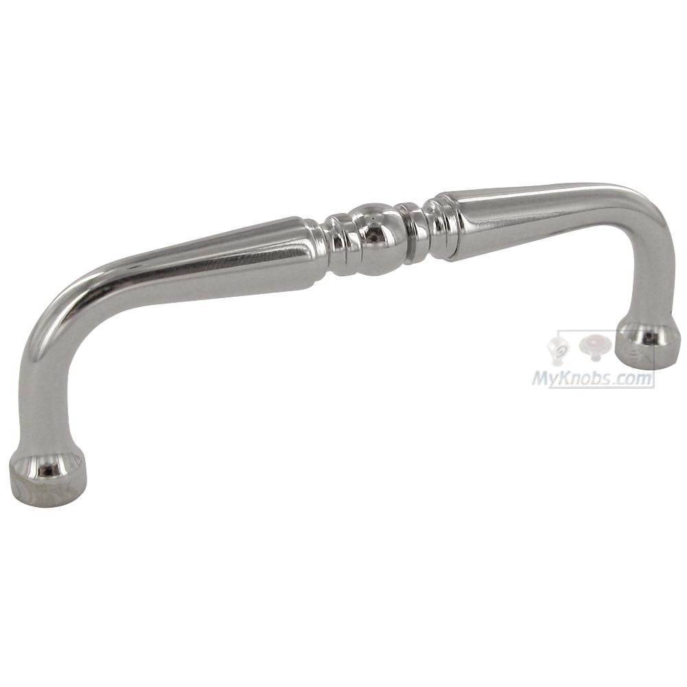 RK International 3 1/2" Centers Decorative Curved Pull in Polished Nickel