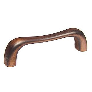 RK International 3" Center Contemporary Bent Middle Pull in Distressed Copper