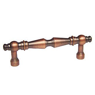 RK International 3" Center Plain Tapered Pull in Distressed Copper