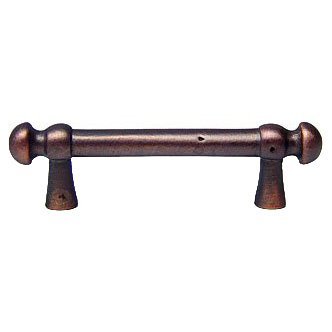 RK International 3" Center Distressed Decorative Rod Pull in Distressed Copper