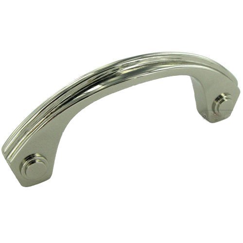 RK International 3" Centers Plain Bow Handle In Polished Nickel