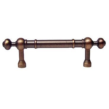 RK International 3" Centers Plain Pull with Decorative Ends in Distressed Copper