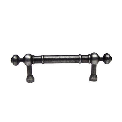 RK International 3" Centers Plain Pull with Decorative Ends in Distressed Nickel
