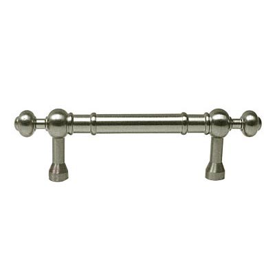 RK International 3" Centers Plain Pull with Decorative Ends in Satin Nickel