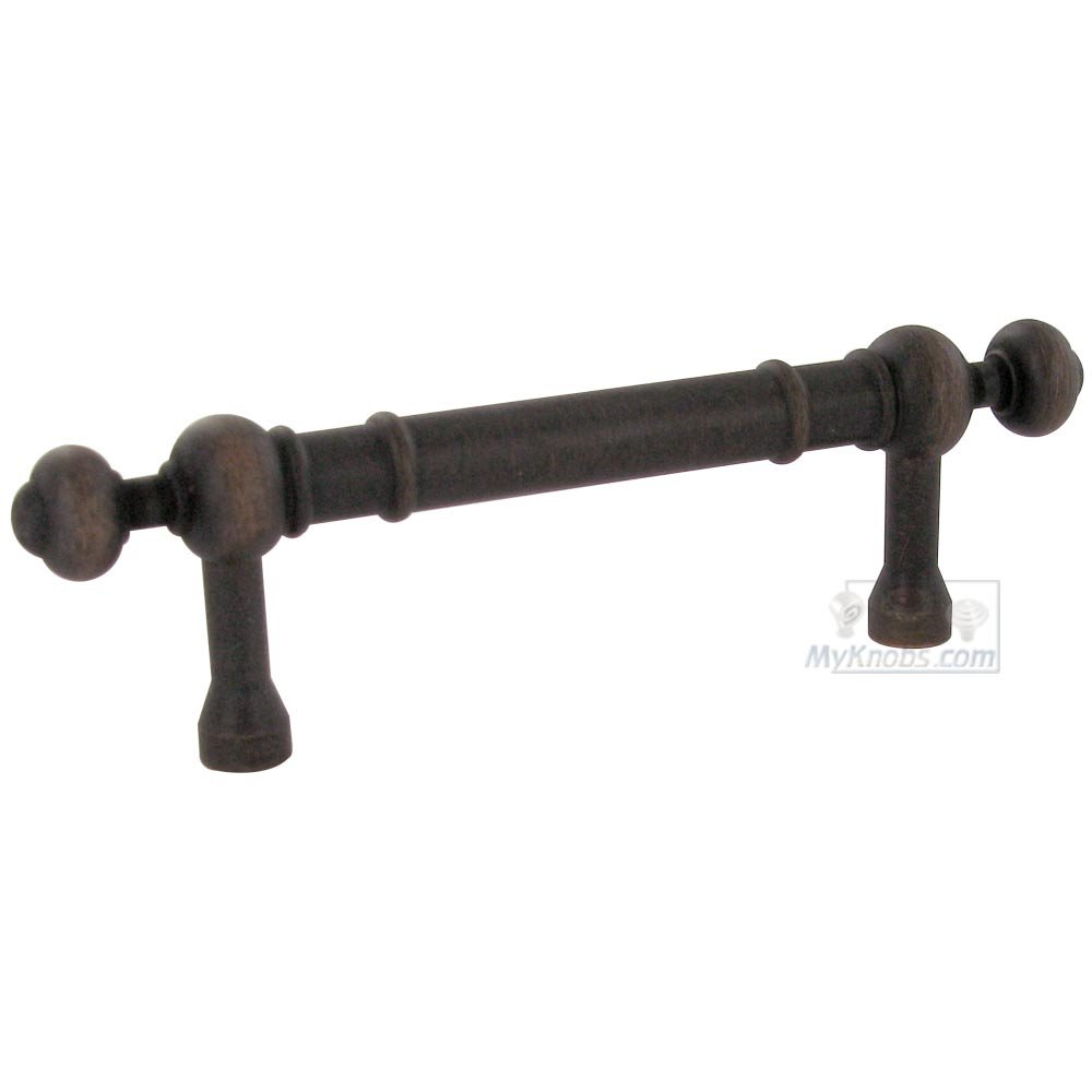 RK International 3" Centers Plain Pull with Decorative Ends in Valencia Bronze