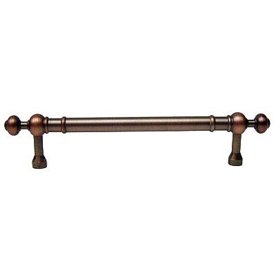 RK International 5" Centers Plain Pull with Decorative Ends in Distressed Copper