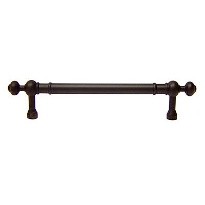 RK International 8" Centers Plain Pull with Decorative Ends In Oil Rubbed Bronze