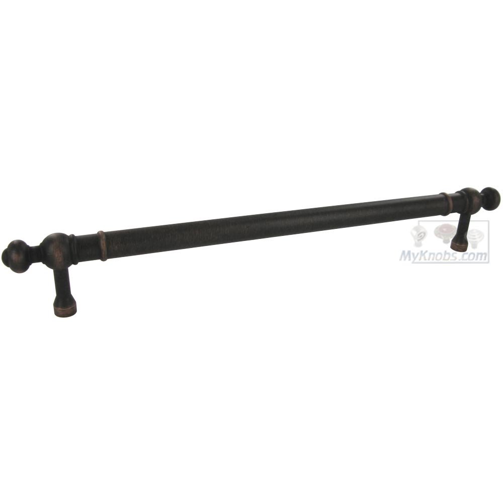 RK International 8" Centers Plain Pull with Decorative Ends in Valencia Bronze
