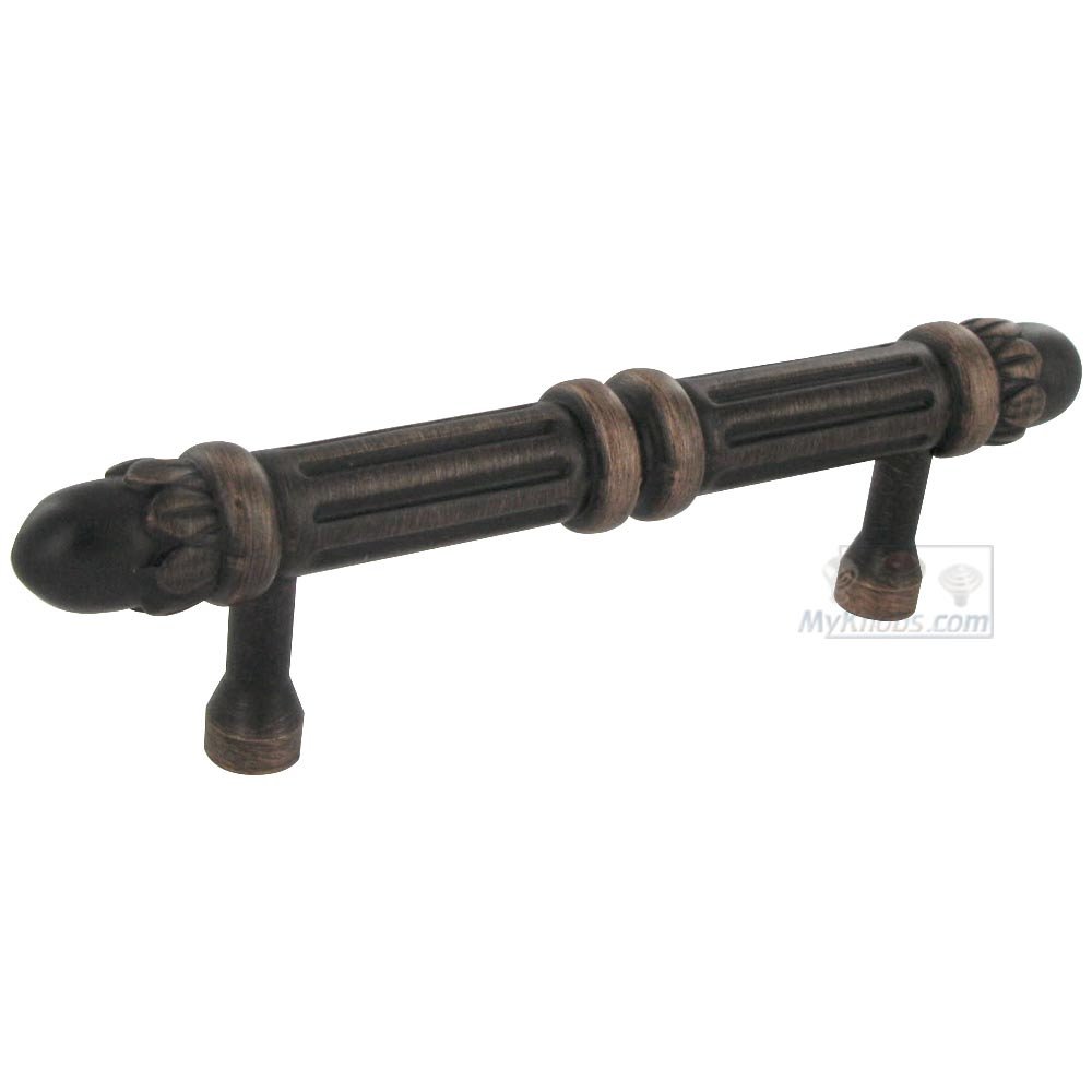 RK International 3" Centers Lined Rod Pull with Petals at End in Valencia Bronze