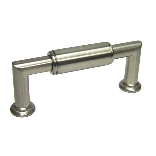 RK International 3" Centers Cylinder Middle Pull in Satin Nickel