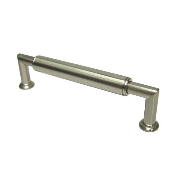 RK International 5" Centers Cylinder Middle Pull in Satin Nickel