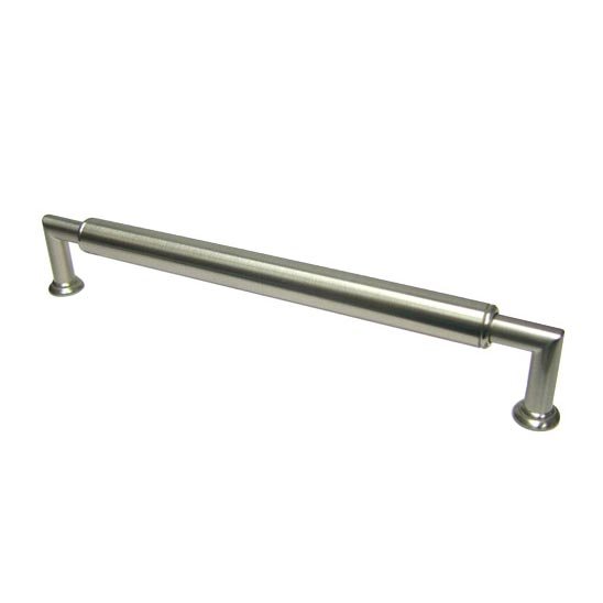 RK International 8" Centers Cylinder Middle Pull in Satin Nickel