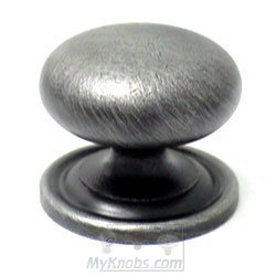 RK International 1 1/2" Plain Solid Knob with Backplate in Distressed Nickel