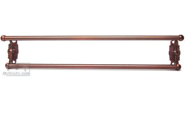 RK International 24" Double Towel Bar in Distressed Copper