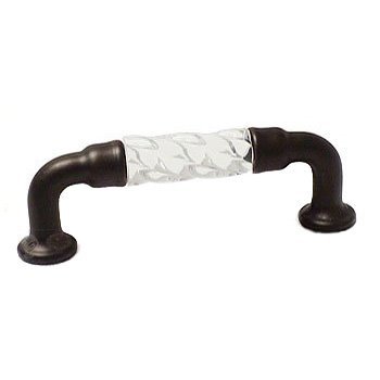 RK International 3" Center Acrylic Swirl Pull with Oil Rubbed Bronze Ends