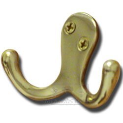 RK International Two Pronged Hook in Polished Brass