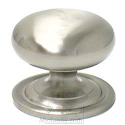 RK International 1 1/2" Plain Solid Knob with Backplate in Satin Nickel