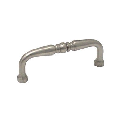 RK International 3" Centers Decorative Curved Pull in Satin Nickel