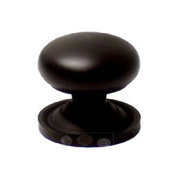 RK International 1 1/8" Plain Solid Knob with Backplate in Oil Rubbed Bronze