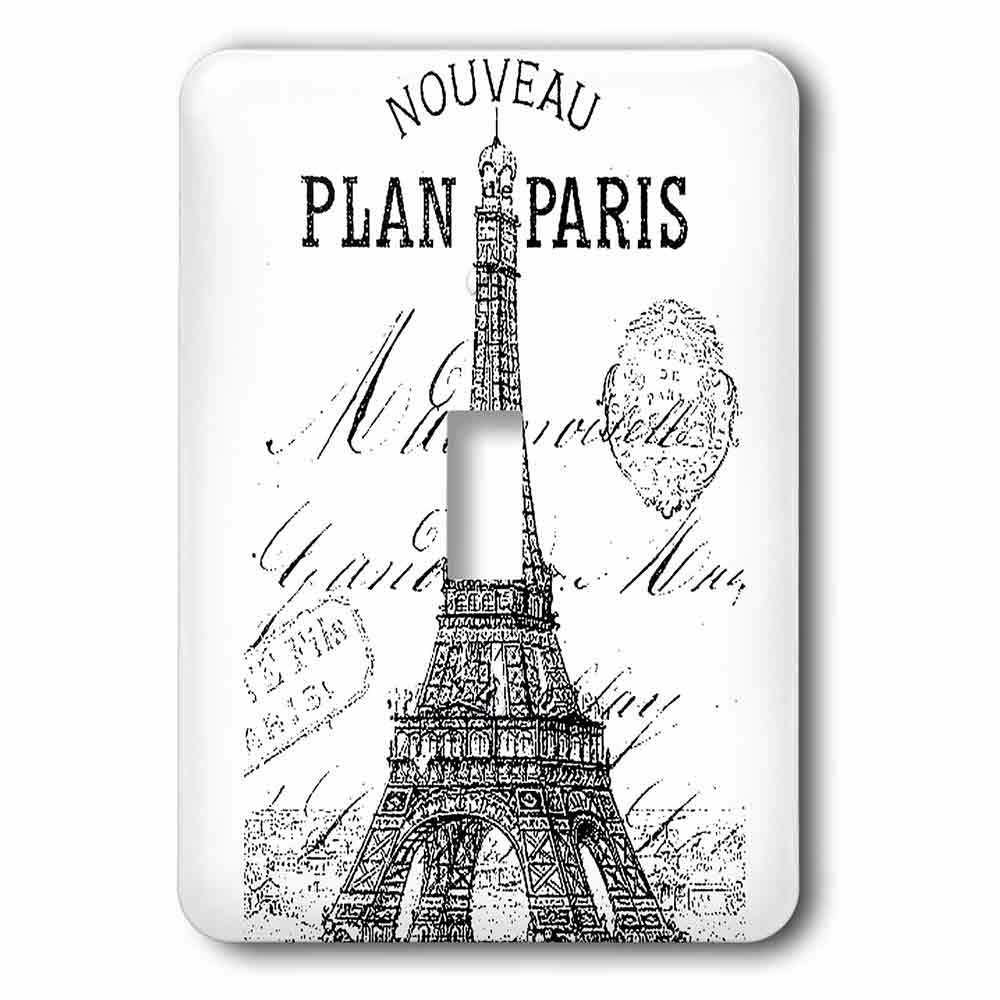 Jazzy Wallplates Single Toggle Switchplate With Nouveau Paris Vintage Eiffel Tower