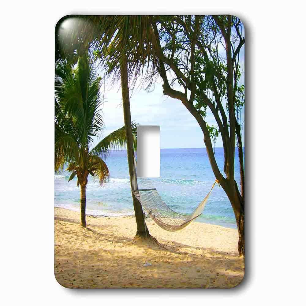 Jazzy Wallplates Single Toggle Wallplate With Tropical Beach Hammock.