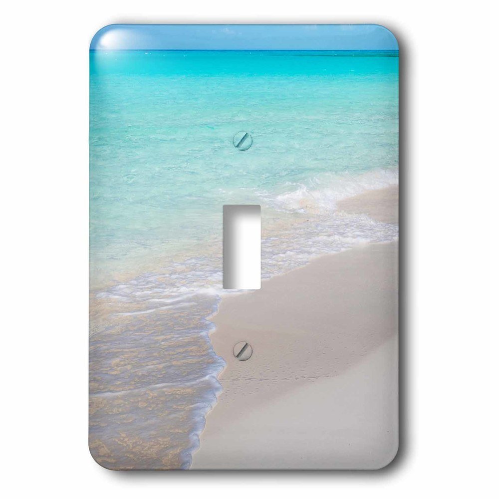 Jazzy Wallplates Single Toggle Wallplate With Ocean Surf And Beach.