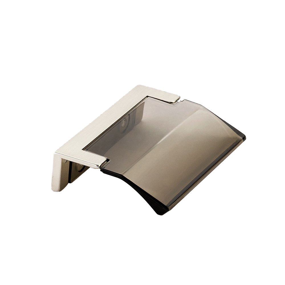 Schaub and Company 2 1/2" Long Edge Pull in Smoke and Satin Nickel