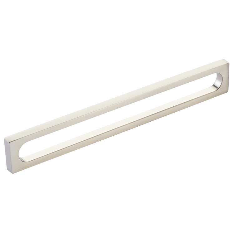 Schaub and Company 8" Centers Modern Oval Slot Pull in Brushed Nickel
