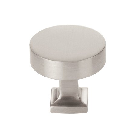 Schaub and Company 1-1/4" Round Knob with Square Base in Satin Nickel
