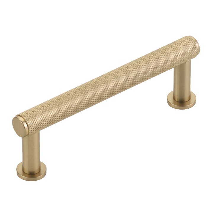 Schaub and Company 3 1/2" Centers Knurled Pull in Signature Satin Brass