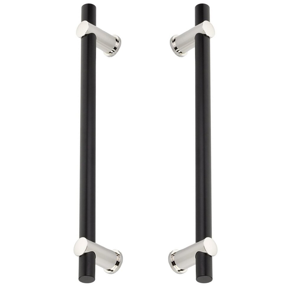 Schaub and Company 12" Centers Back To Back Pull in Matte Black / Polished Nickel