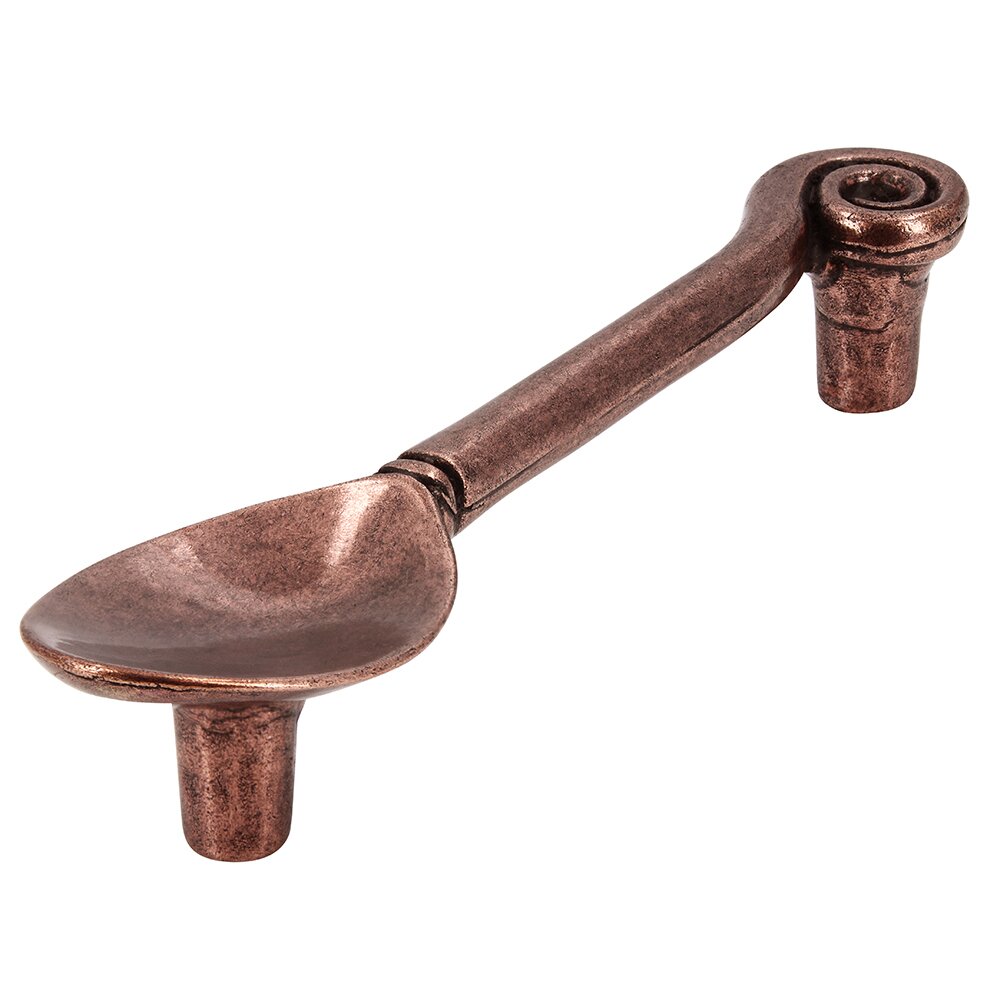 Siro Designs 96 mm Centers Spoon Pull in Antique Copper
