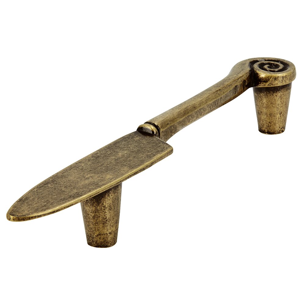 Siro Designs 96 mm Centers Knife Pull in Antique Brass