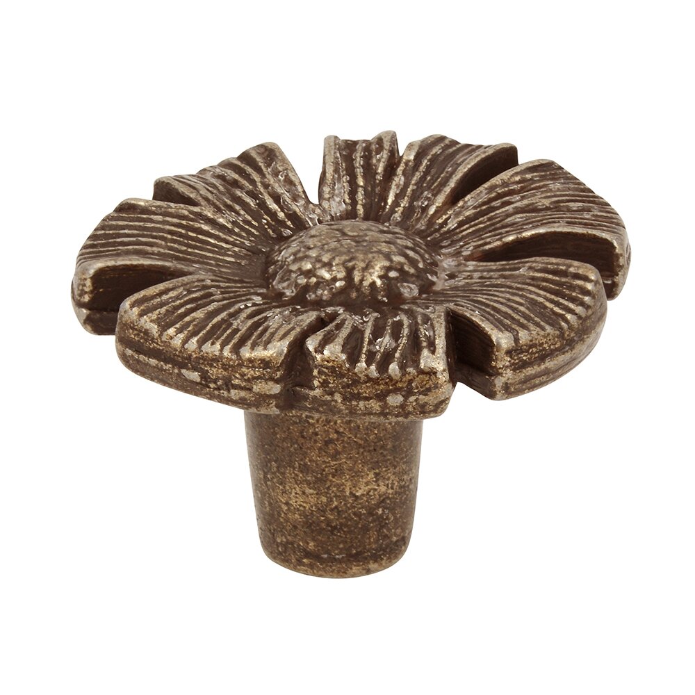 Siro Designs 1 1/4" Flower Knob in Antique Brass