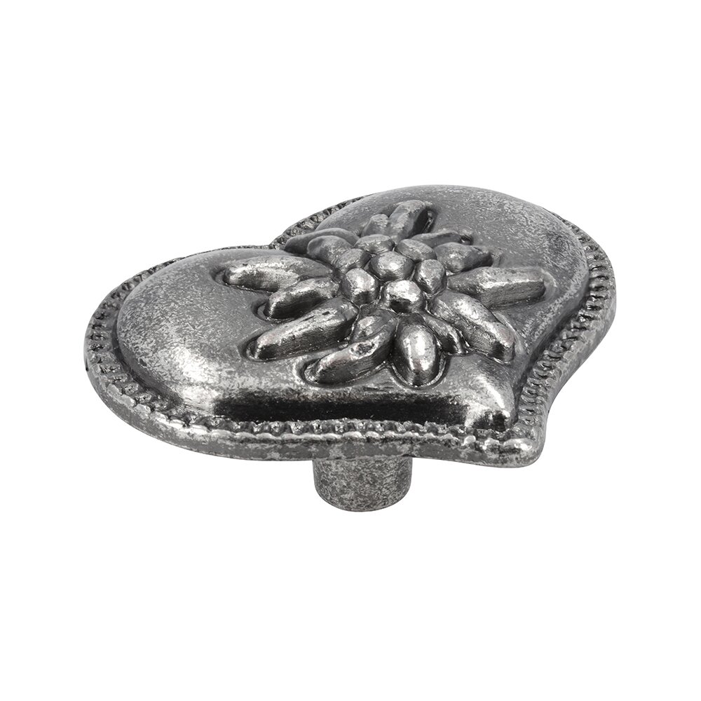 Siro Designs 44 mm Long Heart Knob in Antique Silver