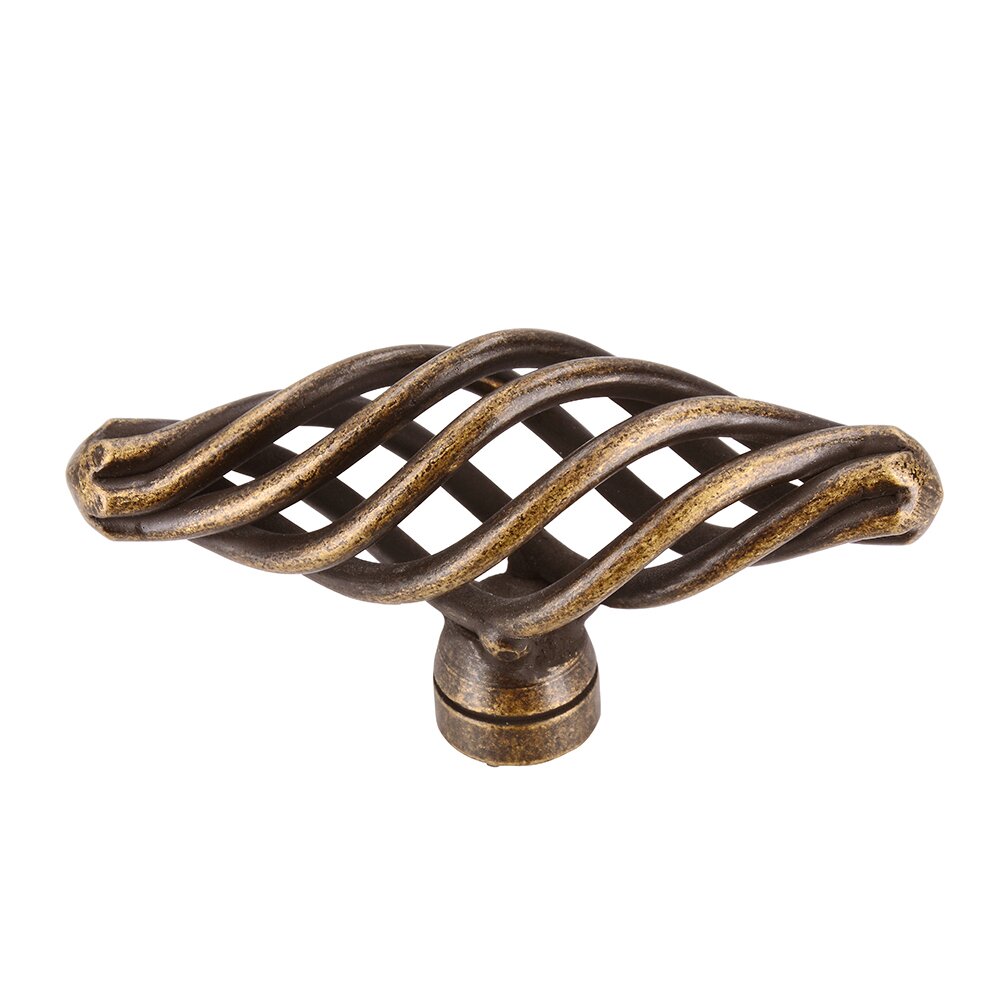 Siro Designs 62 mm Long Birdcage Knob in Antique Brass