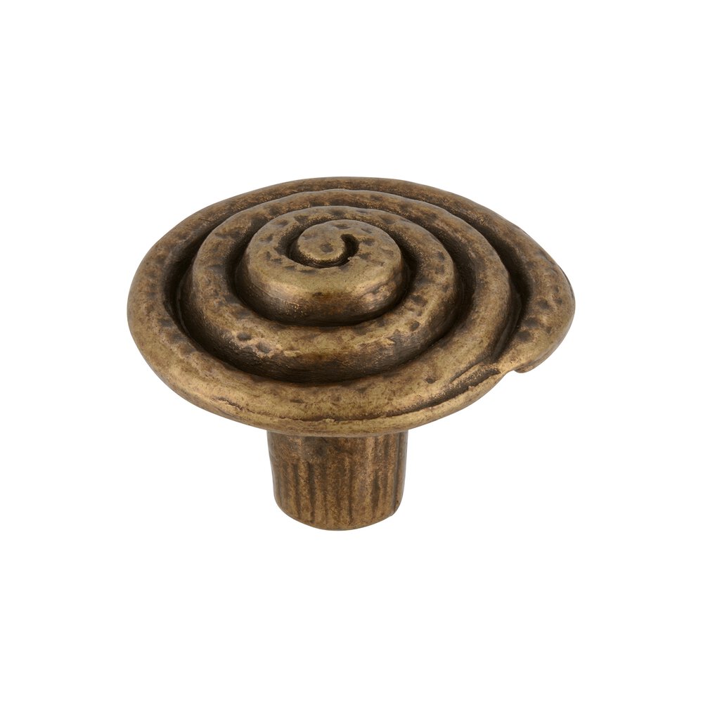 Siro Designs 1 5/16" Spiral Knob in Antique Brass