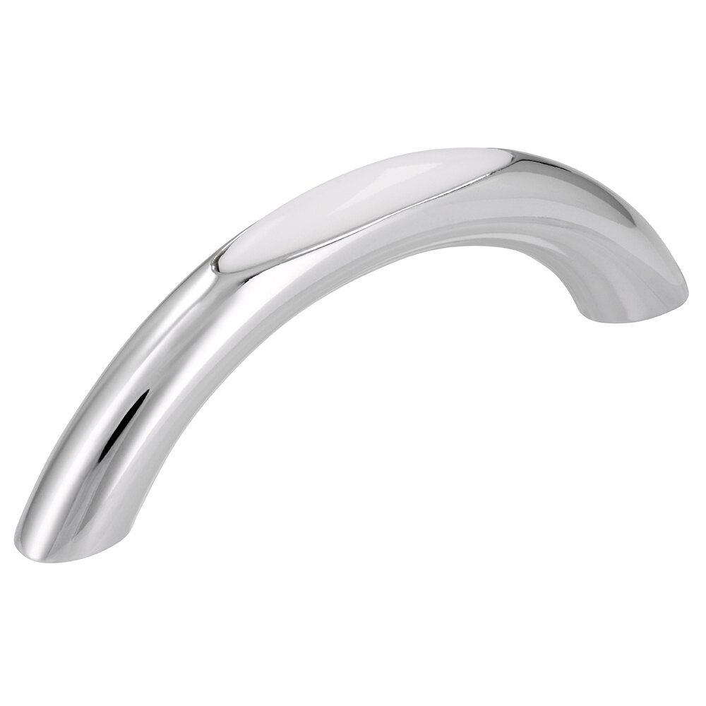 Siro Designs 2 1/2" Centers Handle with Inlay in Bright Chrome/White