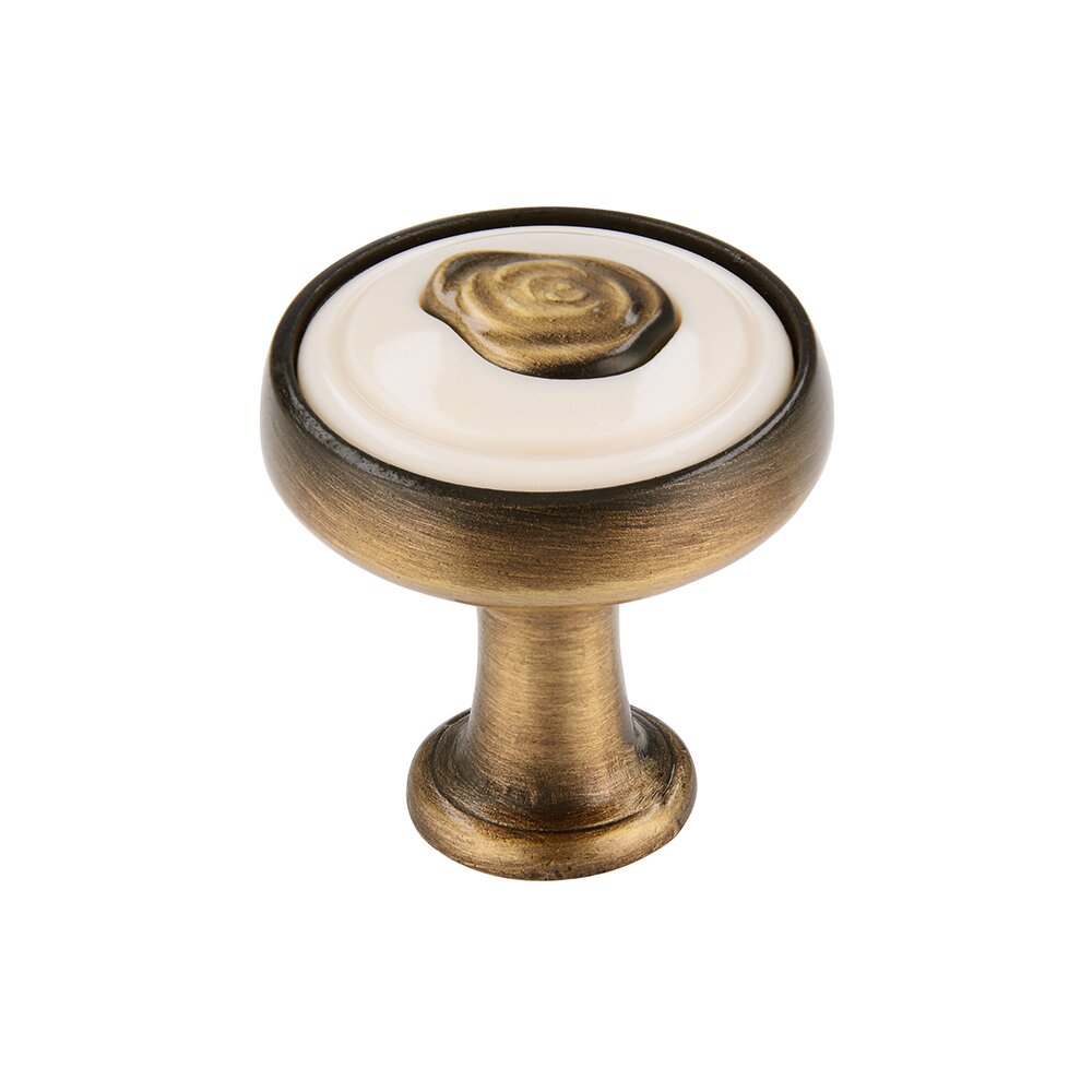 Siro Designs 15/16" Knob in Antique Brass/Beige
