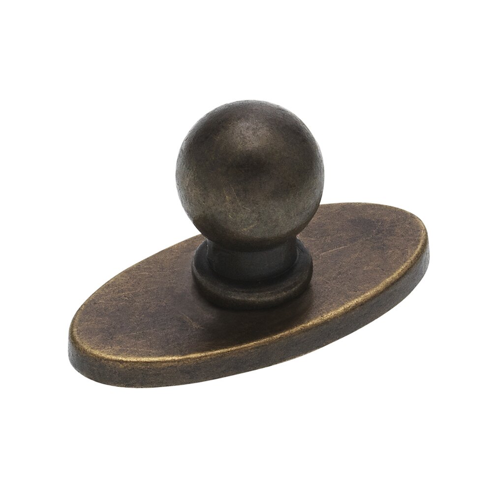 Siro Designs 1 3/16" Knob with Backplate in Antique Brass