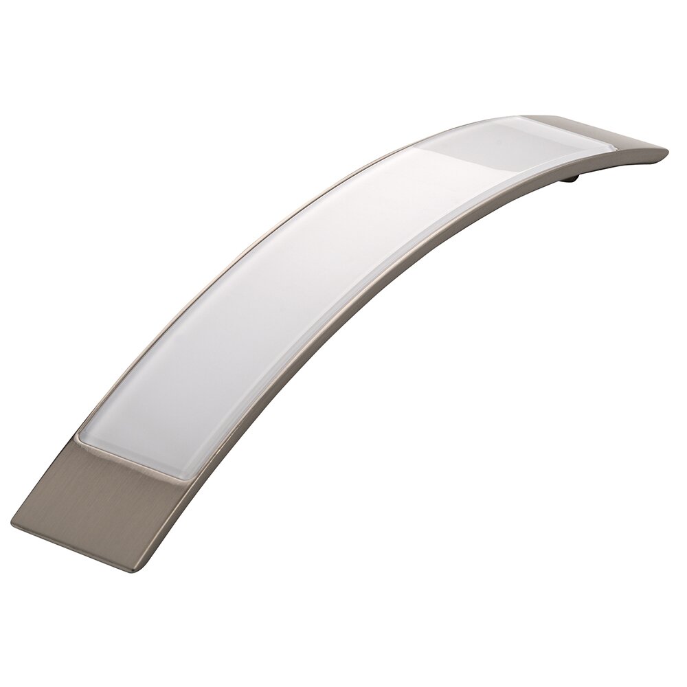 Siro Designs 6 1/4" Centers Handle in Stainless Steel Effect/White