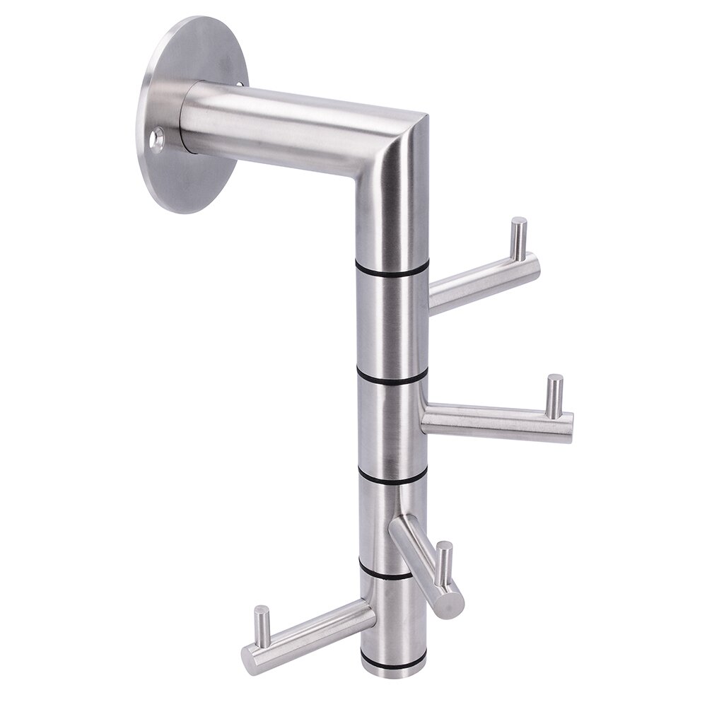 Siro Designs 46 mm Centers Small Coat Rack in Stainless Steel