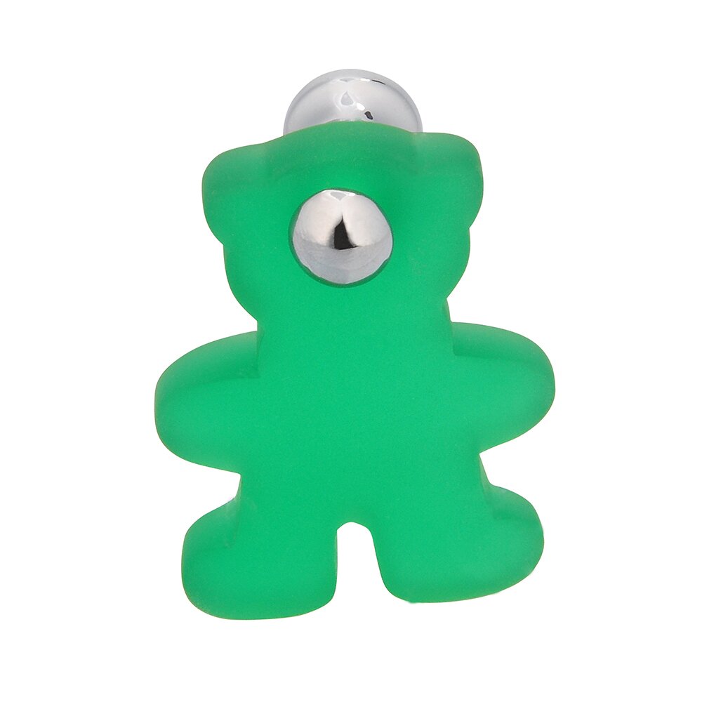Siro Designs 48 mm Long Teddy Bear Knob in Green/Chrome