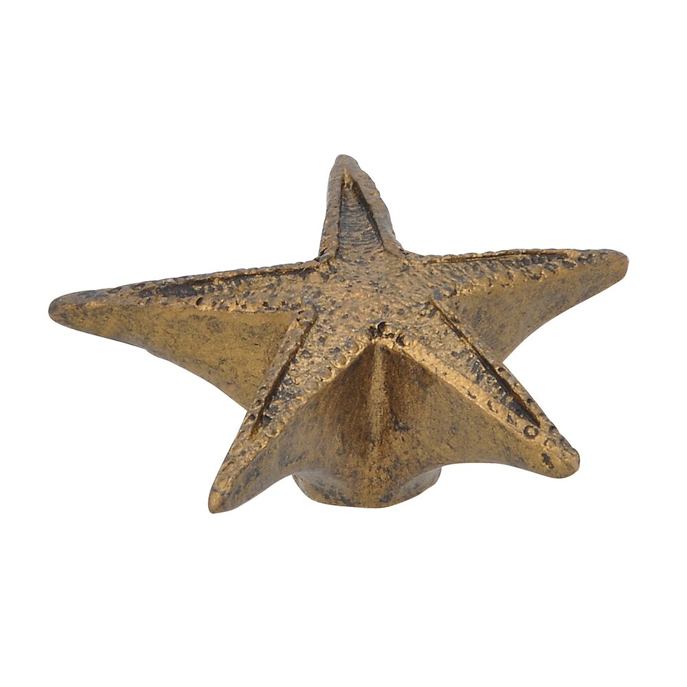 Siro Designs 48 mm Long Star Knob in Antique Brass
