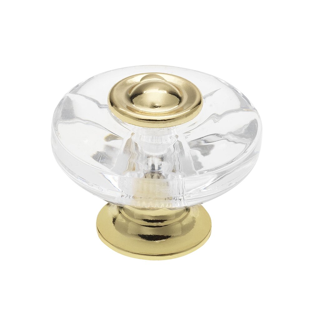 Siro Designs 38mm Diameter Knob in Clear/Gold