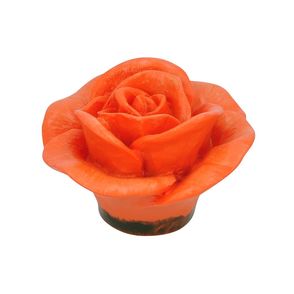 Siro Designs 48 mm Long Rose Knob in Flower Orange