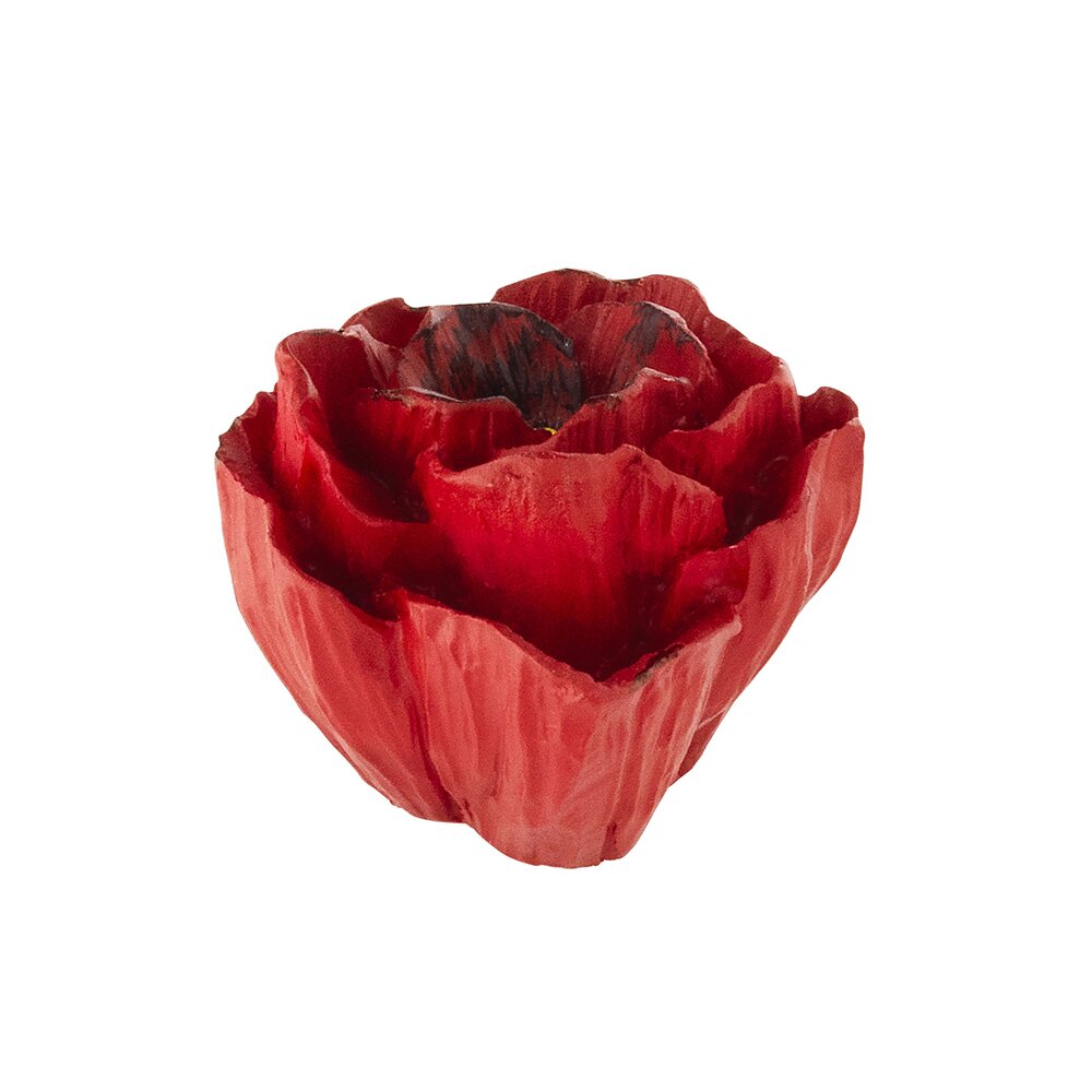 Siro Designs 50 mm Long Flower Knob in Flower Red
