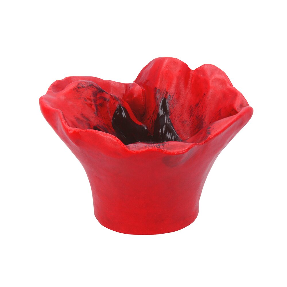 Siro Designs 48 mm Long Flower Knob in Flower Red