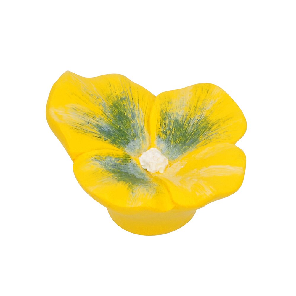 Siro Designs 49 mm Long Flower Knob in Flower Yellow